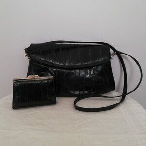 EEL Skin Clutch Purse with Matching Wallet